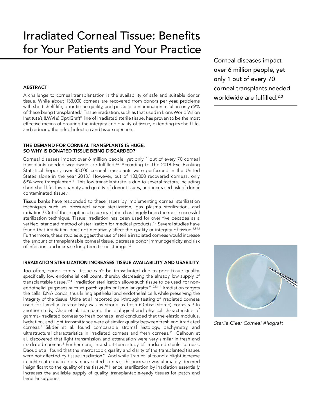 Click to open the Irradiated Corneal Tissue: Benefits for Your Patients and Your Practice file