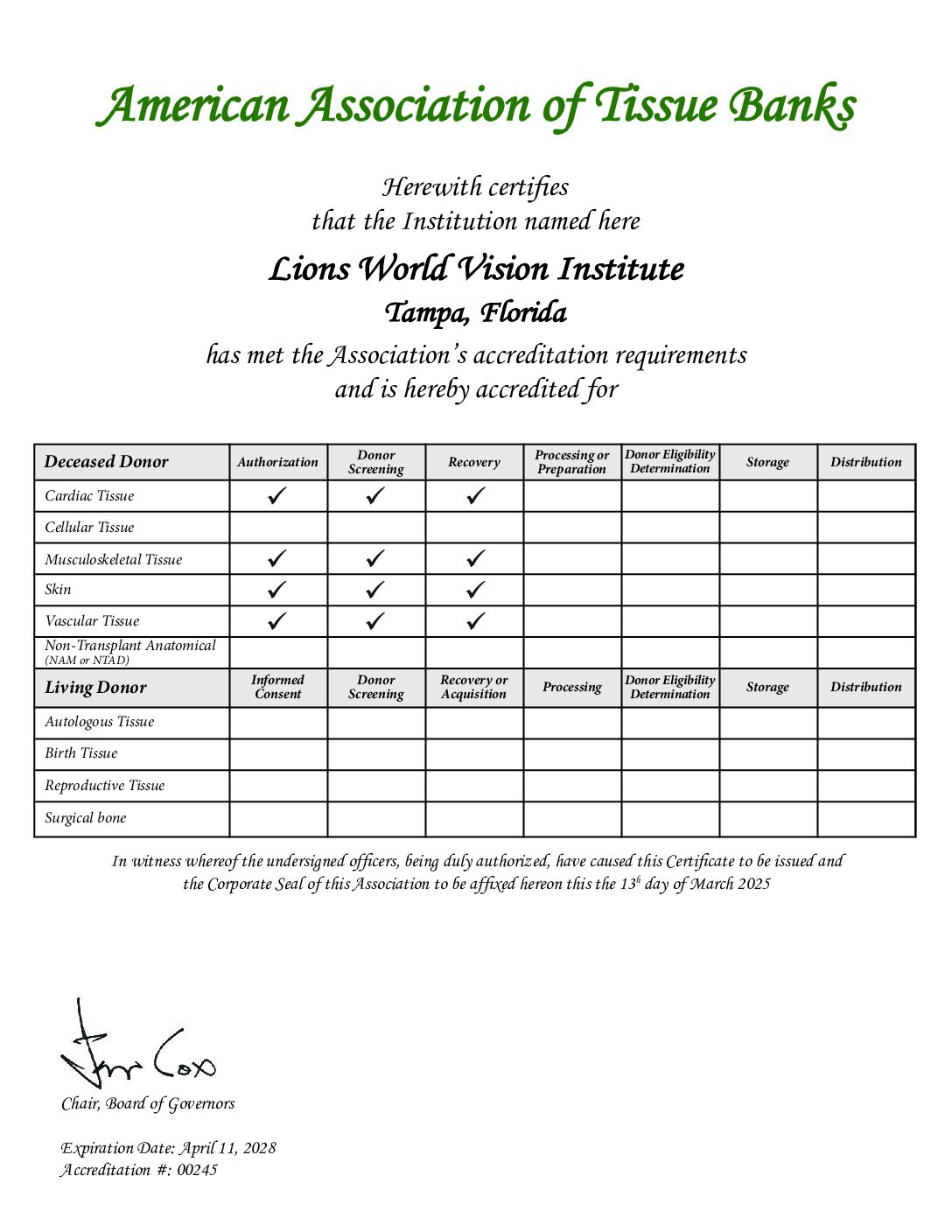 Click to open the AATB Certificate file