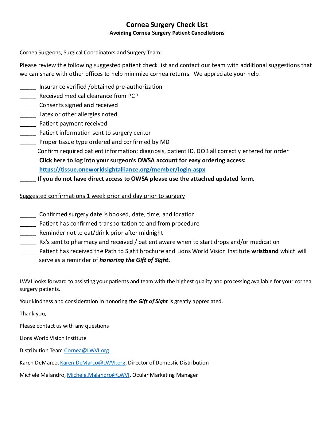 Click to open the Surgical Coordinator Checklist file