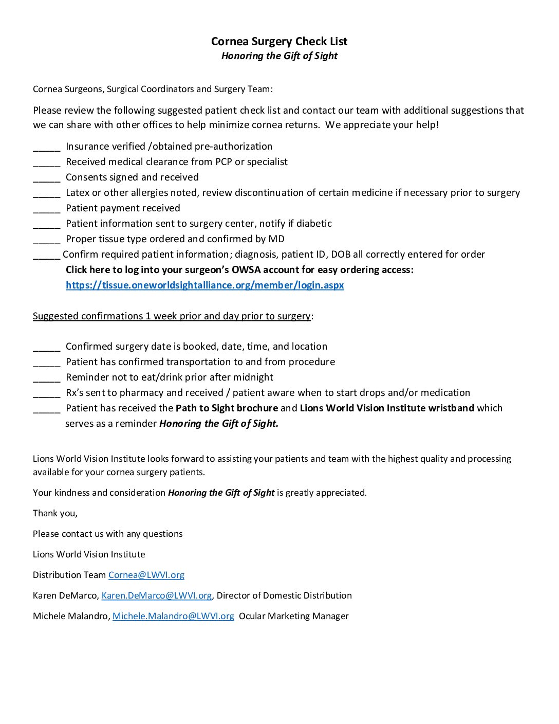 Click to open the Surgical Coordinator Checklist file
