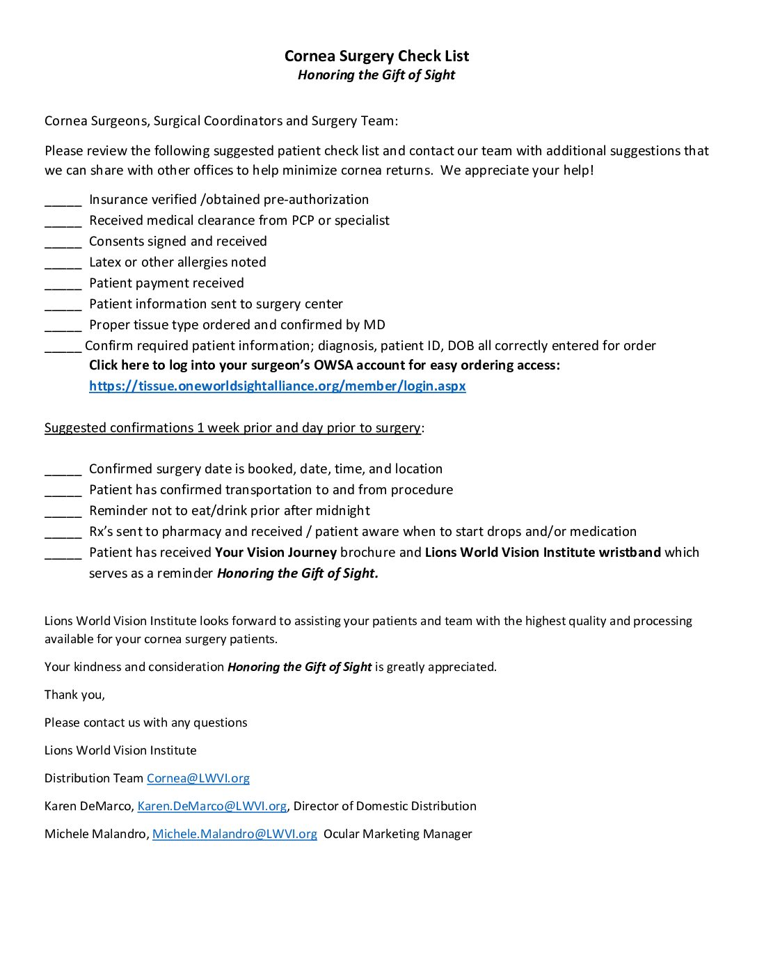 Click to open the Surgical Coordinator Checklist file